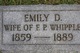 Gravestone of Emily Dorr (Webster) Whipple, 1859-1889